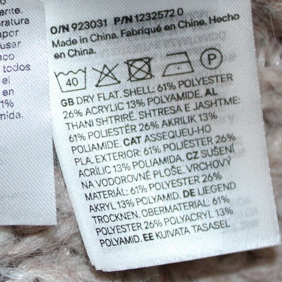 Divided H&M Women's Beige Oversized Crew Neck Pullover Knit Sweater Size Medium - Picture 6 of 8